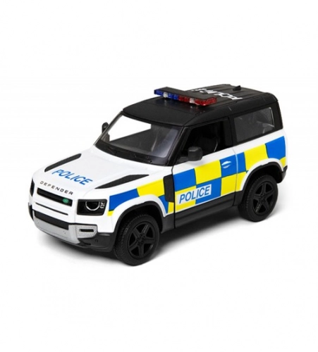 Metāla auto modelis Land Rover Defender 90 (Police Edition) 1:36 KT5428P