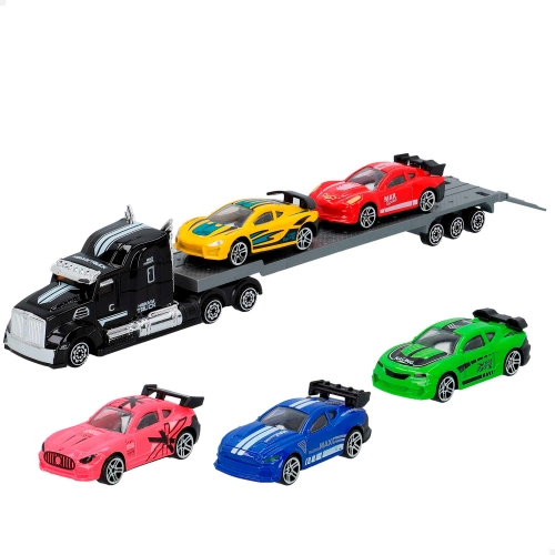 Metāla auto treilers ar 5 mašīnām dažādas 3+ CB43811