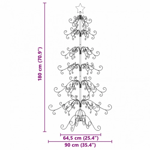 Metāla Ziemassvētku Koks Zelts 180 Cm Pulverkrāsots Tērauds Vidaxl