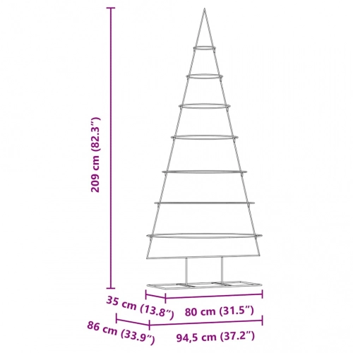 Metāla Ziemassvētku Koks Zelts 210 Cm Pulverkrāsots Tērauds Vidaxl