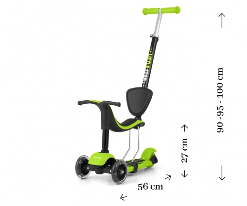 Skrejritenis Milly Mally Little Star Green 3in1
