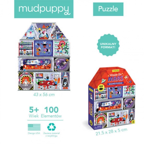 Mudpuppy Puzzle Konturowe 100 Elementów 5+ Dom na Marsie