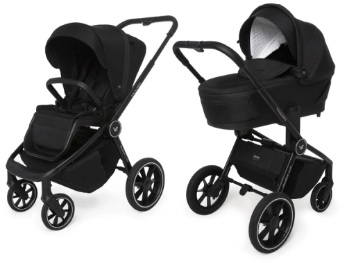 Muuvo Quick 4.0 Wózek Głęboko-Spacerowy Classic Black + Cybex Aton B2 i-Size Fotelik Samochodowy 0-13kg + Baza One Volcano Black