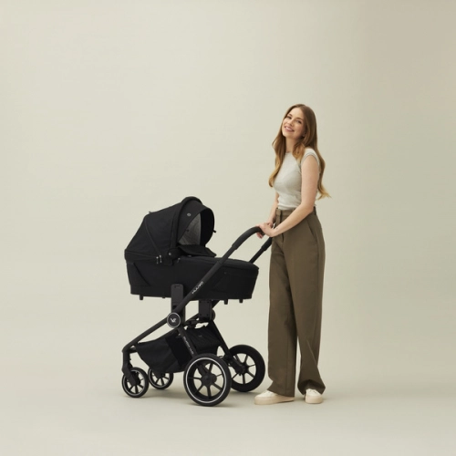 Muuvo Quick 4.0 Wózek Głęboko-Spacerowy Classic Black + Cybex Aton B2 i-Size Fotelik Samochodowy 0-13kg + Baza One Volcano Black