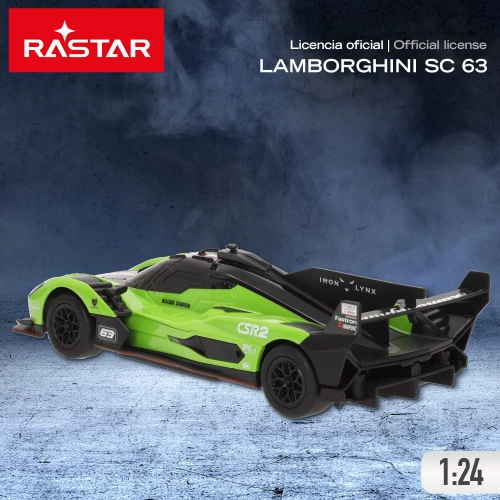 Radio vadāmā mašīna LAMBORGHINI SC63 LMDH 1:24 (baterijas) Rastar 4 virzieni, CB41329