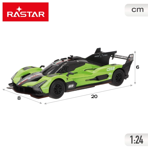 Radio vadāmā mašīna LAMBORGHINI SC63 LMDH 1:24 (baterijas) Rastar 4 virzieni, CB41329