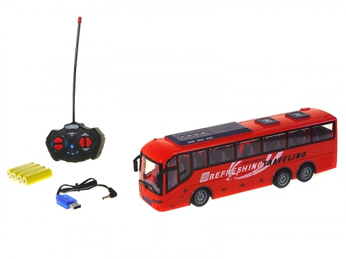 Radio vadāmāis autobuss (4 funkcijas, gaisma) ar akkum. USB uzlade 32 cm 563407