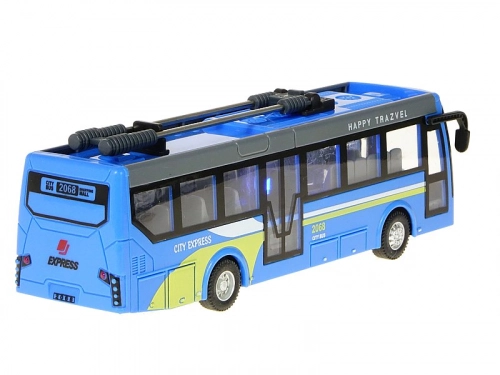 Radio vadāmāis trolejbuss (4 funkcijas, gaisma) ar akkum. USB uzlade 21 cm 570573