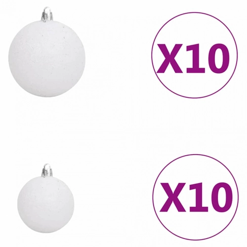 Šaurais Ziemassvētku Koks 300 Led Un Bumbiņu Komplekts Un Sniegs, Zaļš 180 Cm Vidaxl