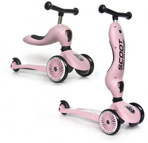Scootandride Highwaykick 1 Jeździk i Hulajnoga 2w1 1-5 lat Rose + Canpol Babies Termoopakowanie
