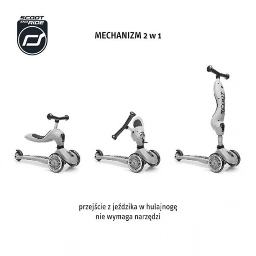 Scootandride Highwaykick 1 Lifestyle 2w1 Jeżdzik i Hulajnoga Trójkołowa z Zamykanym Schowkiem 1-5 lat Leopard