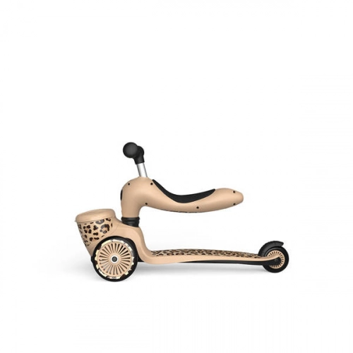 Scootandride Highwaykick 1 Lifestyle 2w1 Jeżdzik i Hulajnoga Trójkołowa z Zamykanym Schowkiem 1-5 lat Leopard