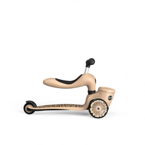 Scootandride Highwaykick 1 Lifestyle 2w1 Jeżdzik i Hulajnoga Trójkołowa z Zamykanym Schowkiem 1-5 lat Leopard
