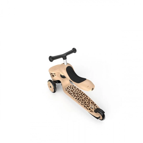 Scootandride Highwaykick 1 Lifestyle 2w1 Jeżdzik i Hulajnoga Trójkołowa z Zamykanym Schowkiem 1-5 lat Leopard