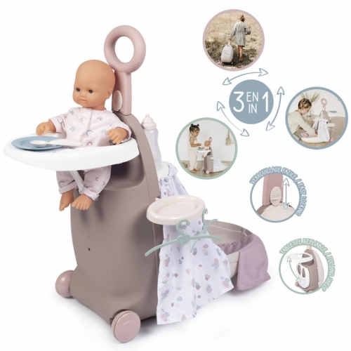 SMOBY Baby Nurse Multifunkcionāla somiņa – 3 in 1 bērnu aprūpes centrs