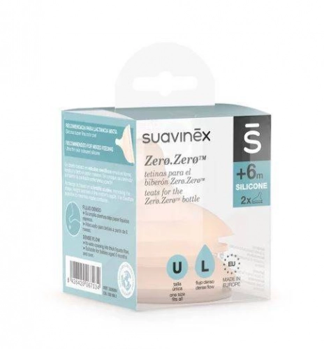 Smoczki do Butelek Zero Zero Rozmiar L Przepływ Szybki 2 szt. Suavinex Zero Zero