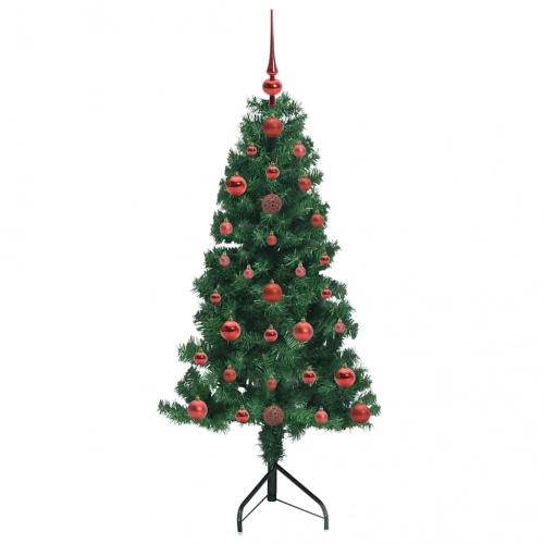 Stūra Mākslīgais Ziemassvētku Koks Zaļa 120 Cm Pvc Un Metāls Vidaxl