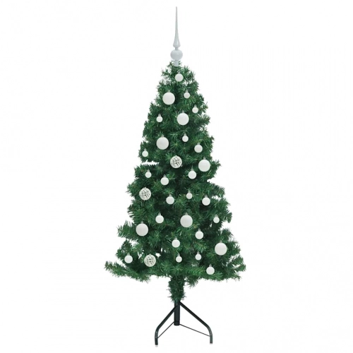 Stūra Mākslīgais Ziemassvētku Koks Zaļa 120 Cm Pvc Un Metāls Vidaxl