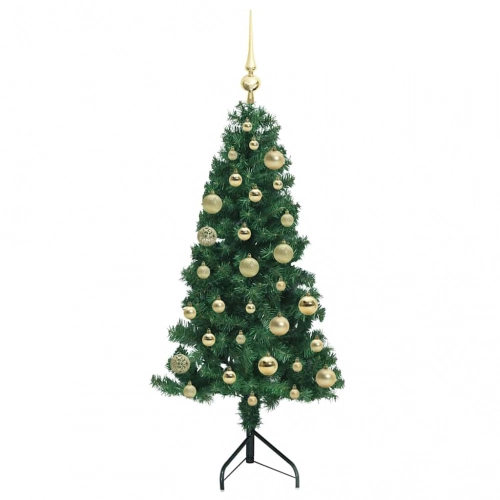Stūra Mākslīgais Ziemassvētku Koks Zaļa 120 Cm Pvc Un Metāls Vidaxl