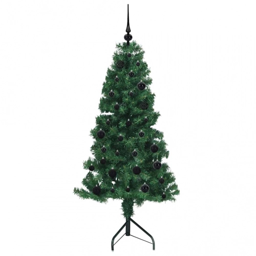 Stūra Mākslīgais Ziemassvētku Koks Zaļa 150 Cm Pvc Un Metāls Vidaxl