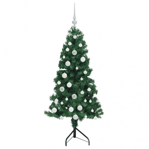 Stūra Mākslīgais Ziemassvētku Koks Zaļa 150 Cm Pvc Un Metāls Vidaxl
