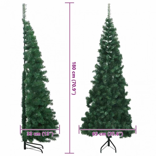 Stūra Mākslīgais Ziemassvētku Koks Zaļa 180 Cm Pvc Un Metāls Vidaxl