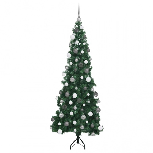Stūra Mākslīgais Ziemassvētku Koks Zaļa 180 Cm Pvc Un Metāls Vidaxl