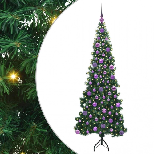 Stūra Mākslīgais Ziemassvētku Koks Zaļa 180 Cm Pvc Un Metāls Vidaxl