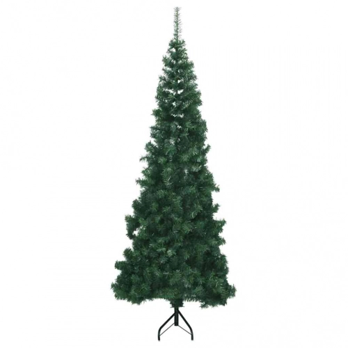 Stūra Mākslīgais Ziemassvētku Koks Zaļa 210 Cm Pvc Un Metāls Vidaxl