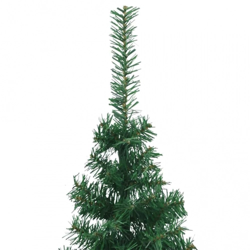 Stūra Mākslīgais Ziemassvētku Koks Zaļa 210 Cm Pvc Un Metāls Vidaxl