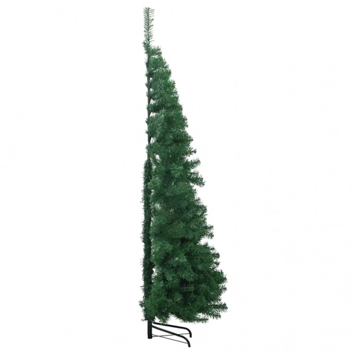 Stūra Mākslīgais Ziemassvētku Koks Zaļa 210 Cm Pvc Un Metāls Vidaxl