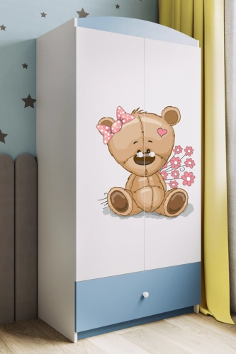 Szafa babydreams niebieska miś kwiatki