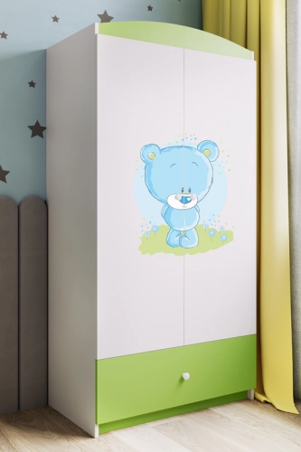 Szafa babydreams zielona niebieski miś