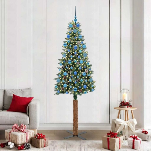 Tievā Ziemassvētku Egle Su 300 Led Zaļš Un Balts 210 Cm Vidaxl