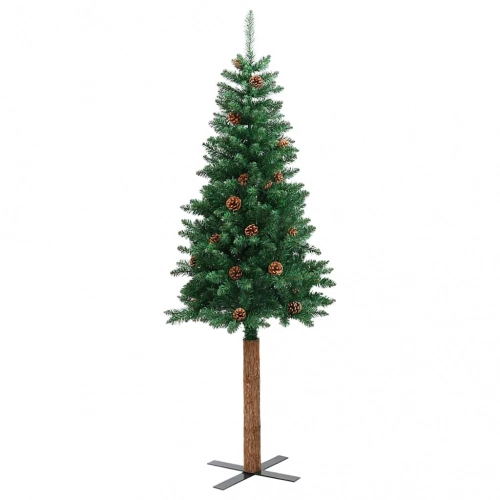 Tievā Ziemassvētku Egle Zaļa 150 Cm Pvc Un Cietā Priedes Koks Vidaxl