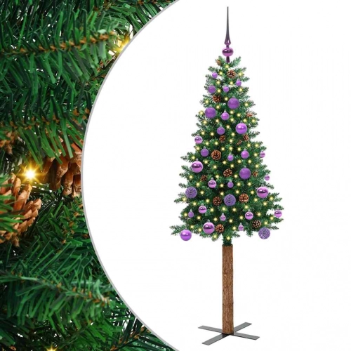 Tievā Ziemassvētku Egle Zaļa 150 Cm Pvc Un Cietā Priedes Koks Vidaxl