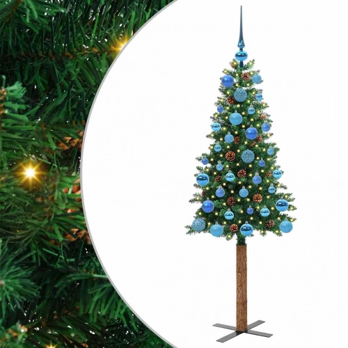 Tievā Ziemassvētku Egle Zaļa 150 Cm Pvc Un Cietā Priedes Koks Vidaxl