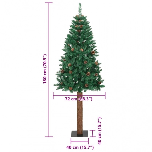 Tievā Ziemassvētku Egle Zaļa 72 X 72 X 180 Cm Pvc Vidaxl