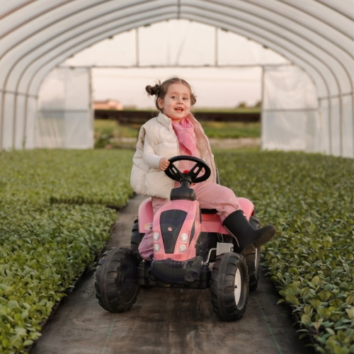 Traktors ar pedāļiem ar piekabi FALK Country Star Pink
