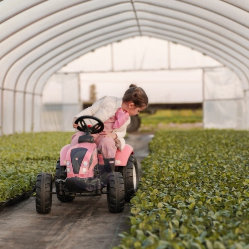 Traktors ar pedāļiem ar piekabi FALK Country Star Pink