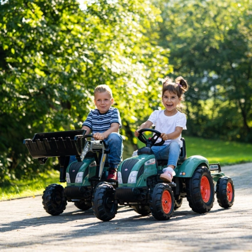 Traktors ar pedāļiem ar piekabi FALK Landini Green