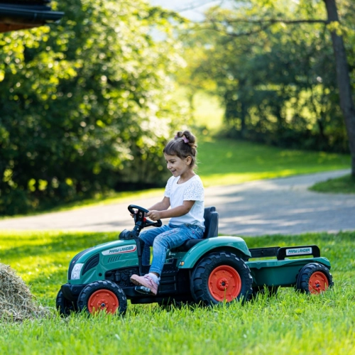 Traktors ar pedāļiem ar piekabi FALK Landini Green