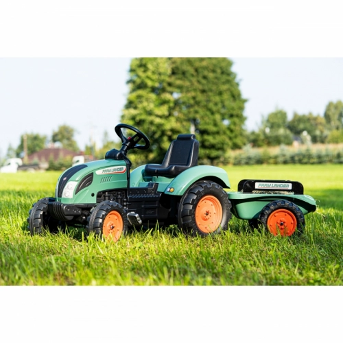Traktors ar pedāļiem ar piekabi FALK Landini Green