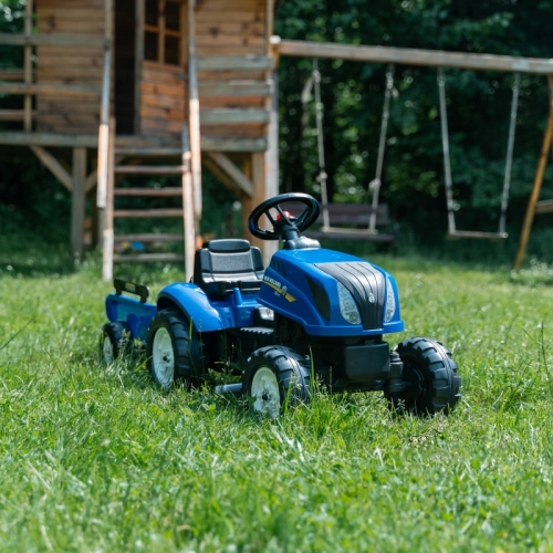 Traktors ar pedāļiem ar piekabi FALK New Holland Blue