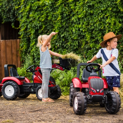 Traktors ar pedāļiem ar piekabi FALK Valtra S4 Bordo
