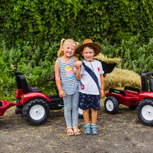 Traktors ar pedāļiem ar piekabi FALK Valtra S4 Bordo