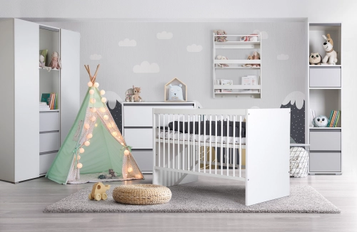 Trīsdurvju skapis Klups DALIA WHITE-GREY