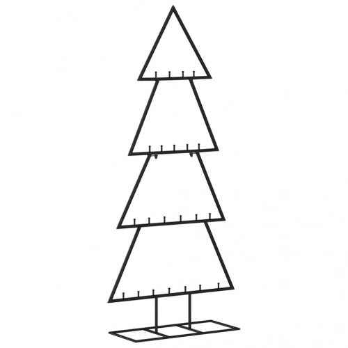 vidaXL dekoratīva Ziemassvētku eglīte, metāls, melna, 125 cm