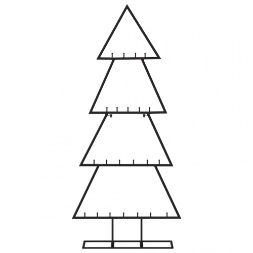 vidaXL dekoratīva Ziemassvētku eglīte, metāls, melna, 125 cm