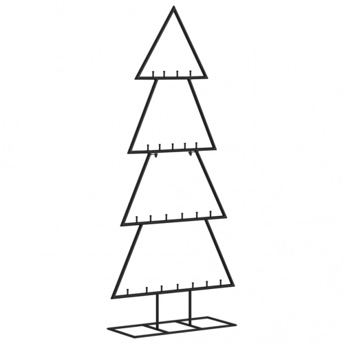 vidaXL dekoratīva Ziemassvētku eglīte, metāls, melna, 125 cm